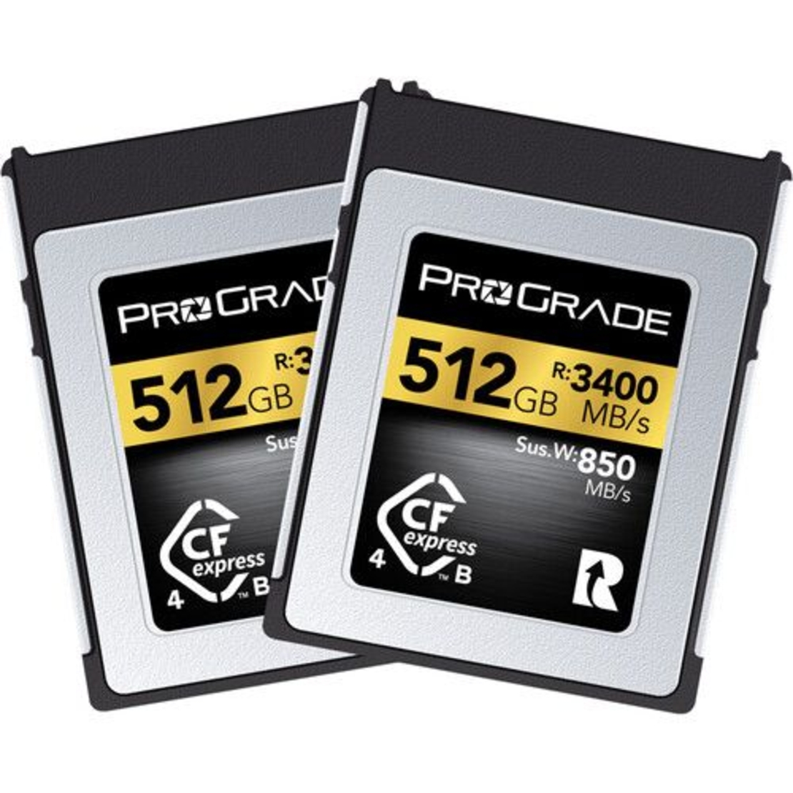 זוג כרטיסי זיכרון  ProGrade 512GB CFexpress 4.0 Type B  GOLD