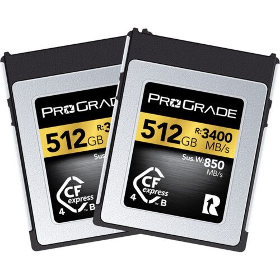 זוג כרטיסי זיכרון ProGrade 512GB CFexpress 4.0 Gold