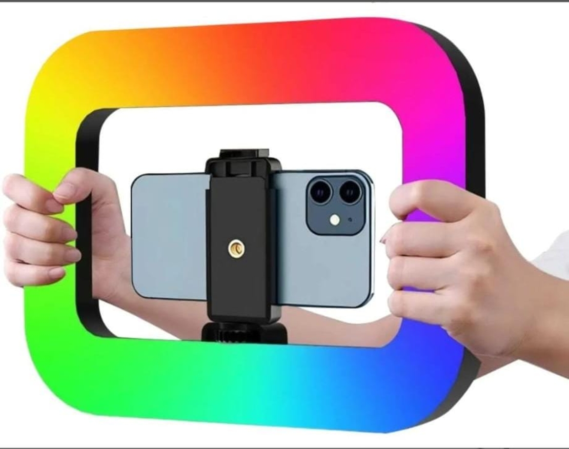 רינג לייט נייד דגם YM200 כולל תאורת RGB 20W