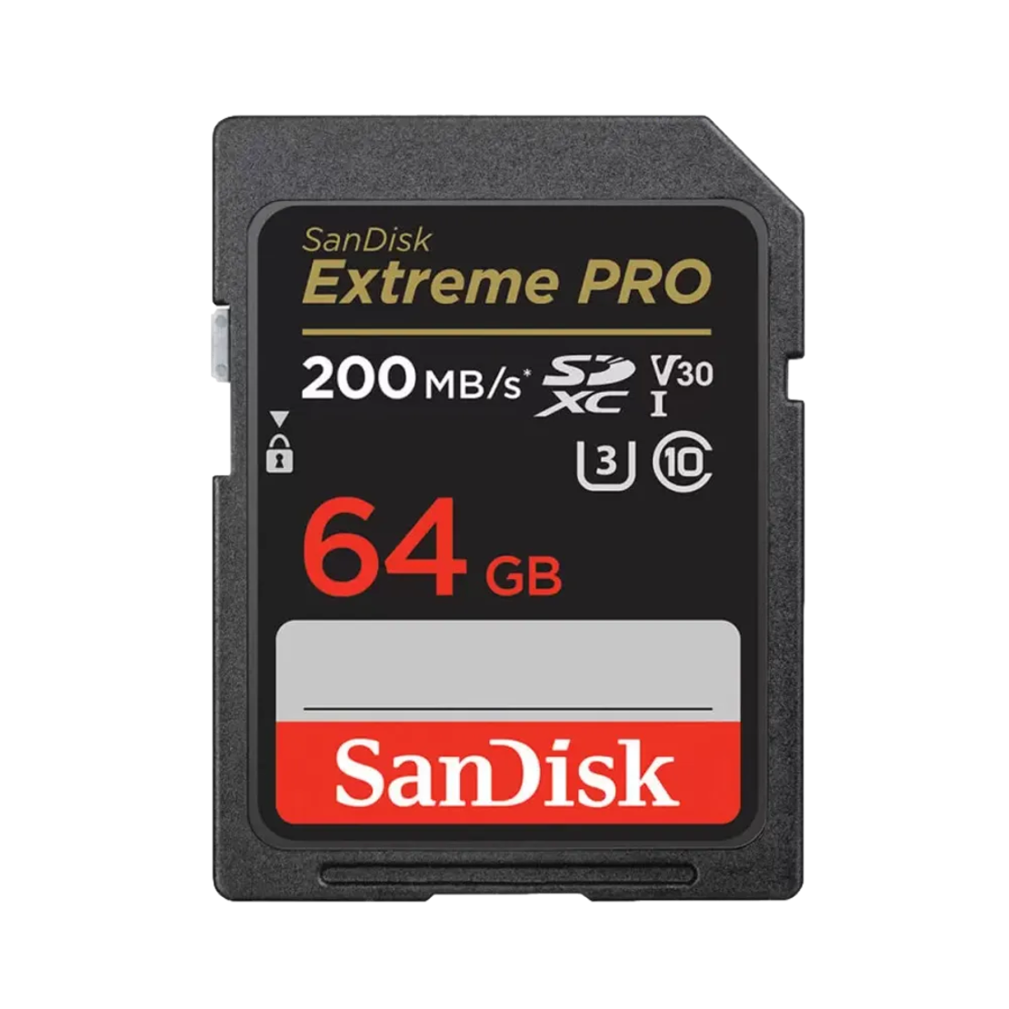 כרטיס זיכרון בנפח 64GB S.D EX PRO 4K 200S V30 מבית SANDISK