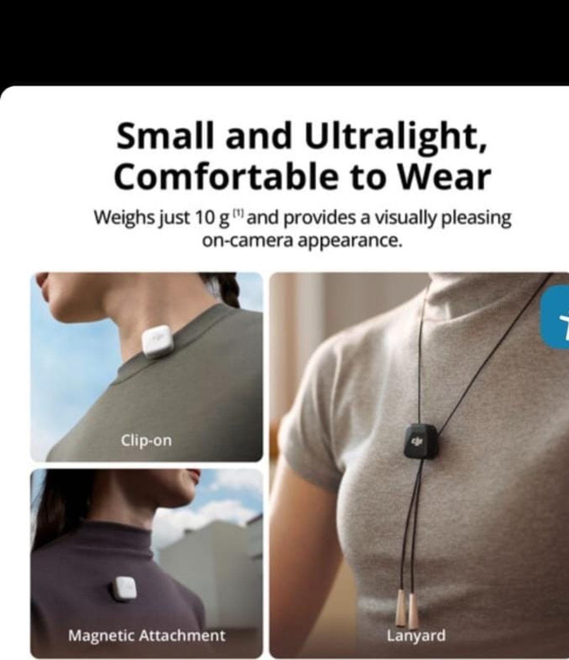 DJI Mic Mini מערכת זוג מיקרופוני דש קומפקטית אלחוטית זוג משדרים ומקלט עבור מצלמה/סמארטפון