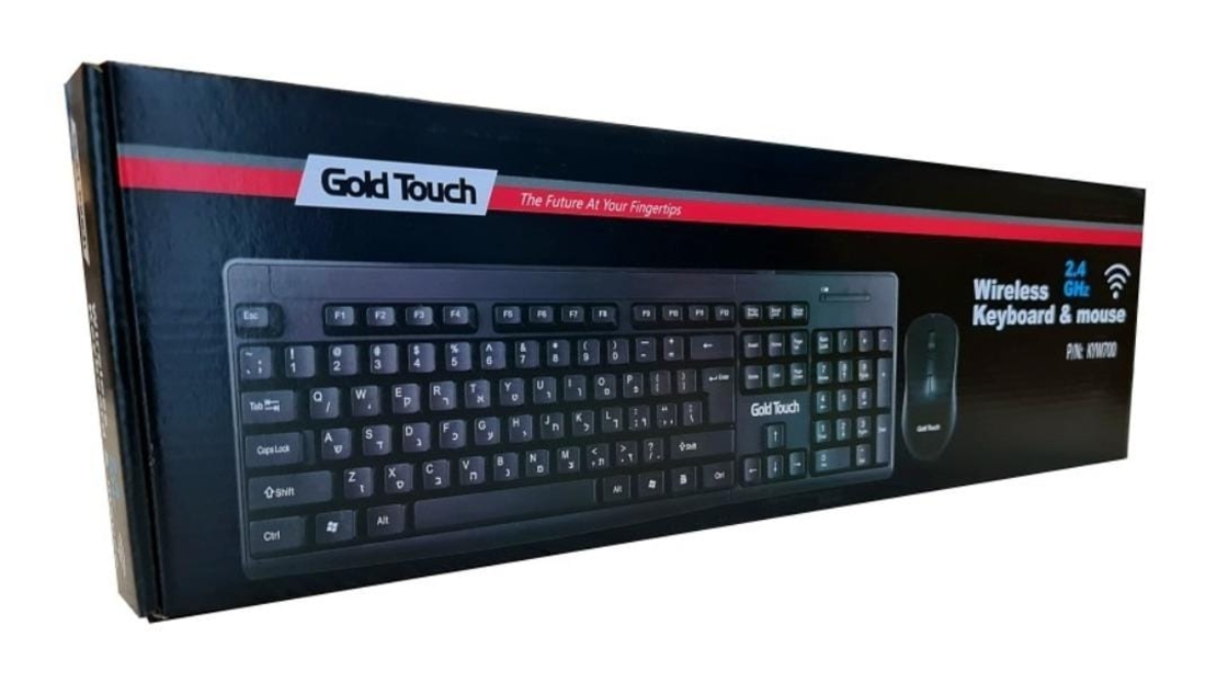 סט מקלדת ועכבר אלחוטי Gold Touch - KYW700