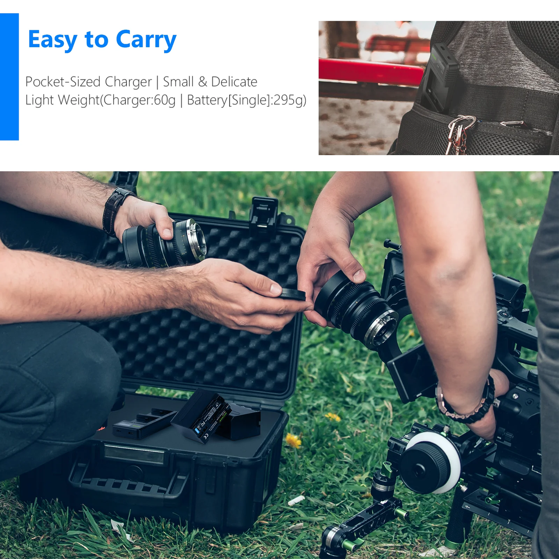 סט מטען חלופי של 2 סוללות NEEWER מדגם Sony NP-F970