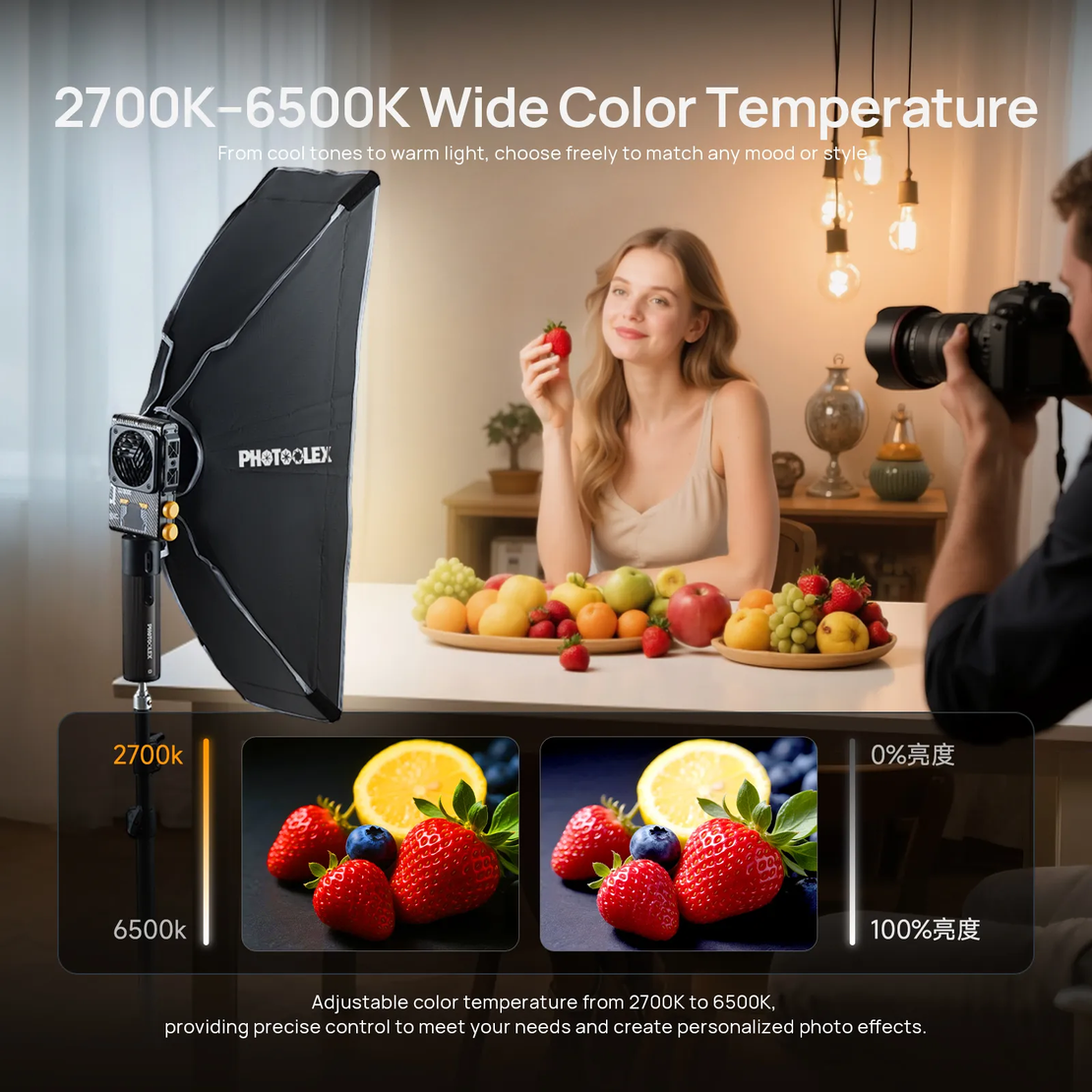תאורת וידאו RGB Q100C 100W PHOTOOLEX