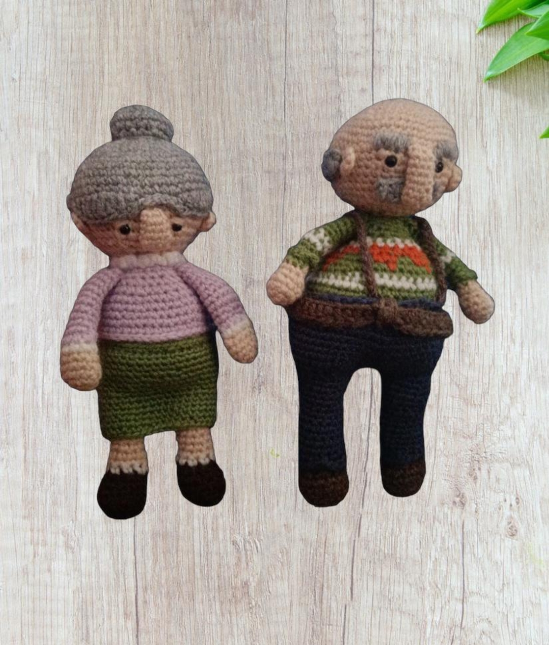 סבתא רוזה וסבא אמנון בובות סרוגות בעבודת יד