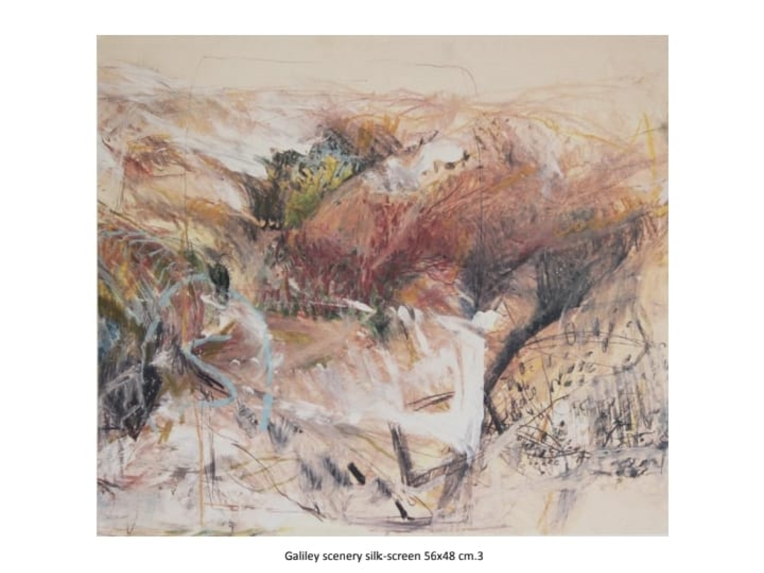 טרסות-הדפס משי בעבודת יד