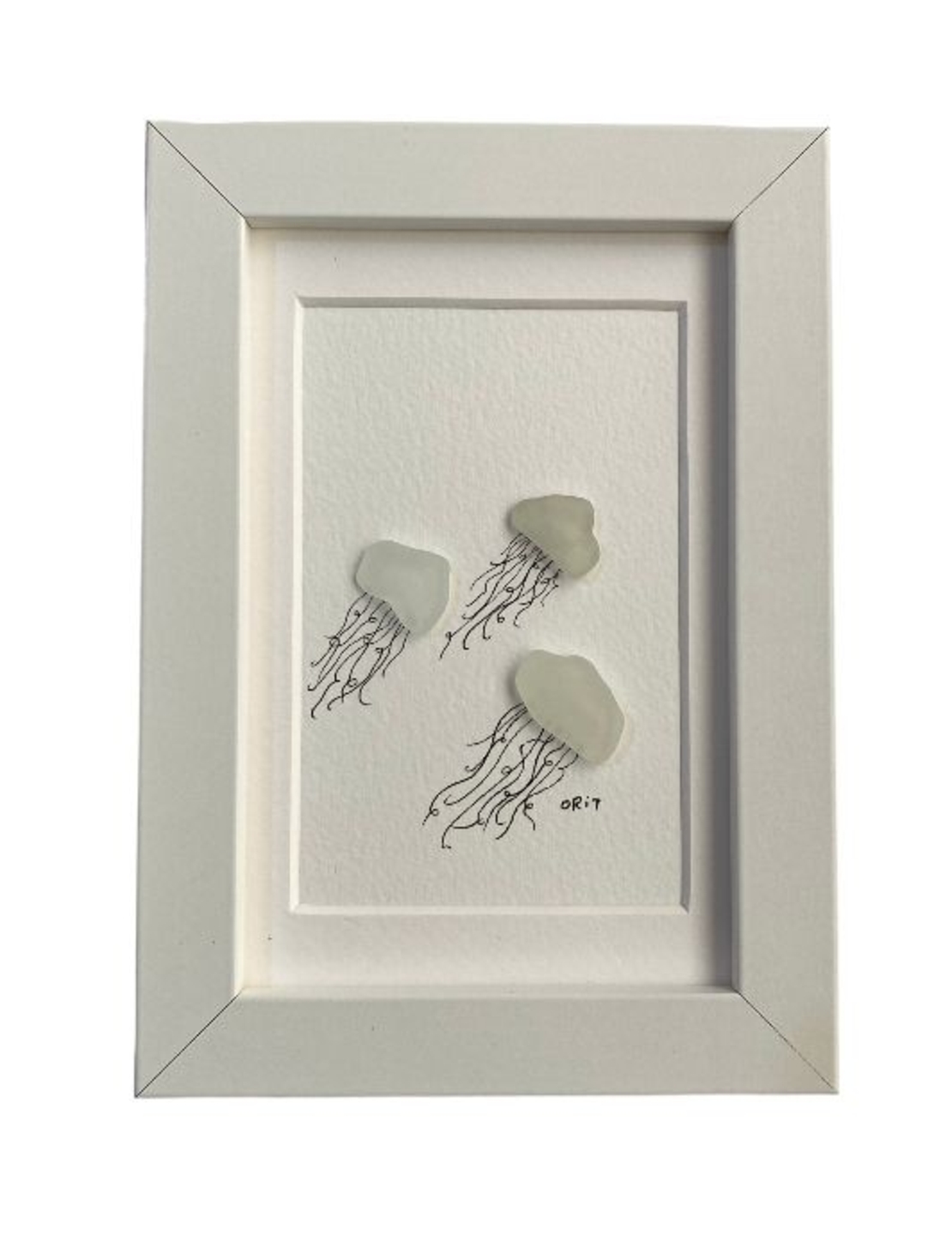 להקת מדוזות עשויות מזכוכיות שנאספו בחופי הארץ ובעולם