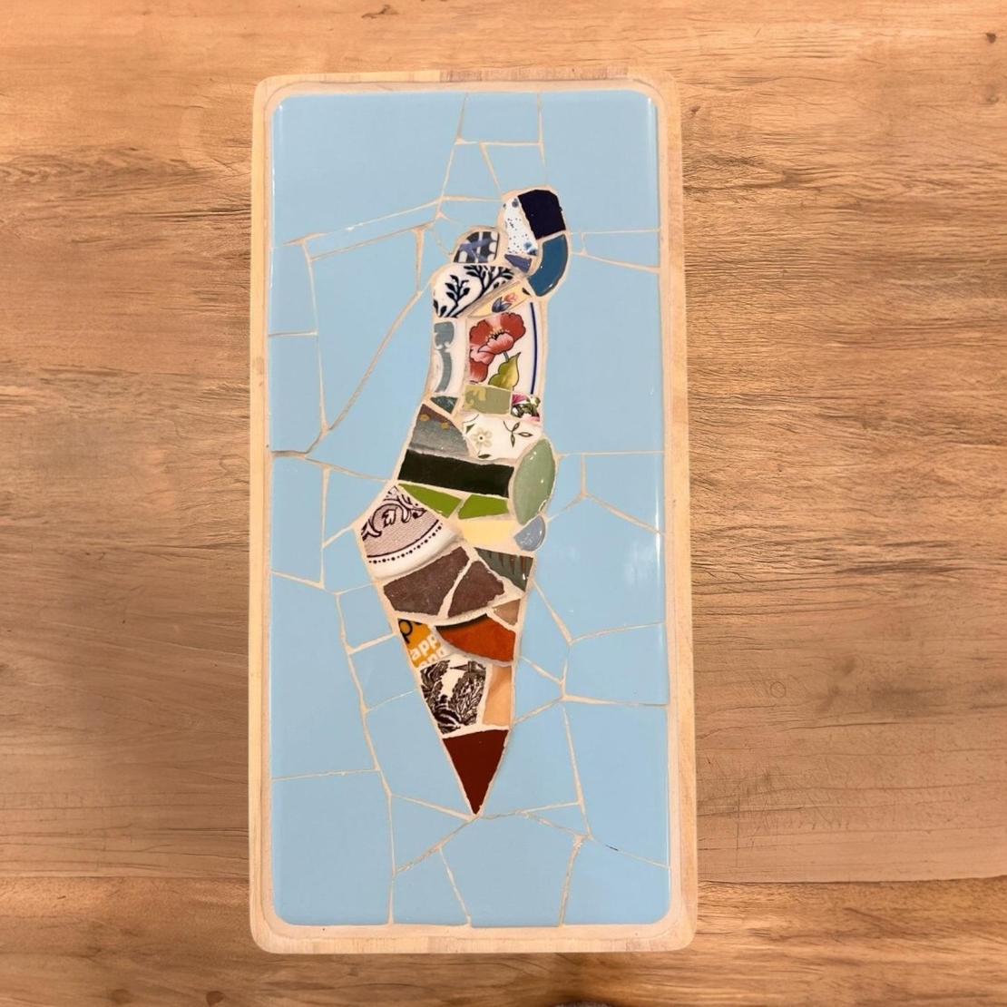 מפת ארץ ישראל מפסיפס בעבודת יד