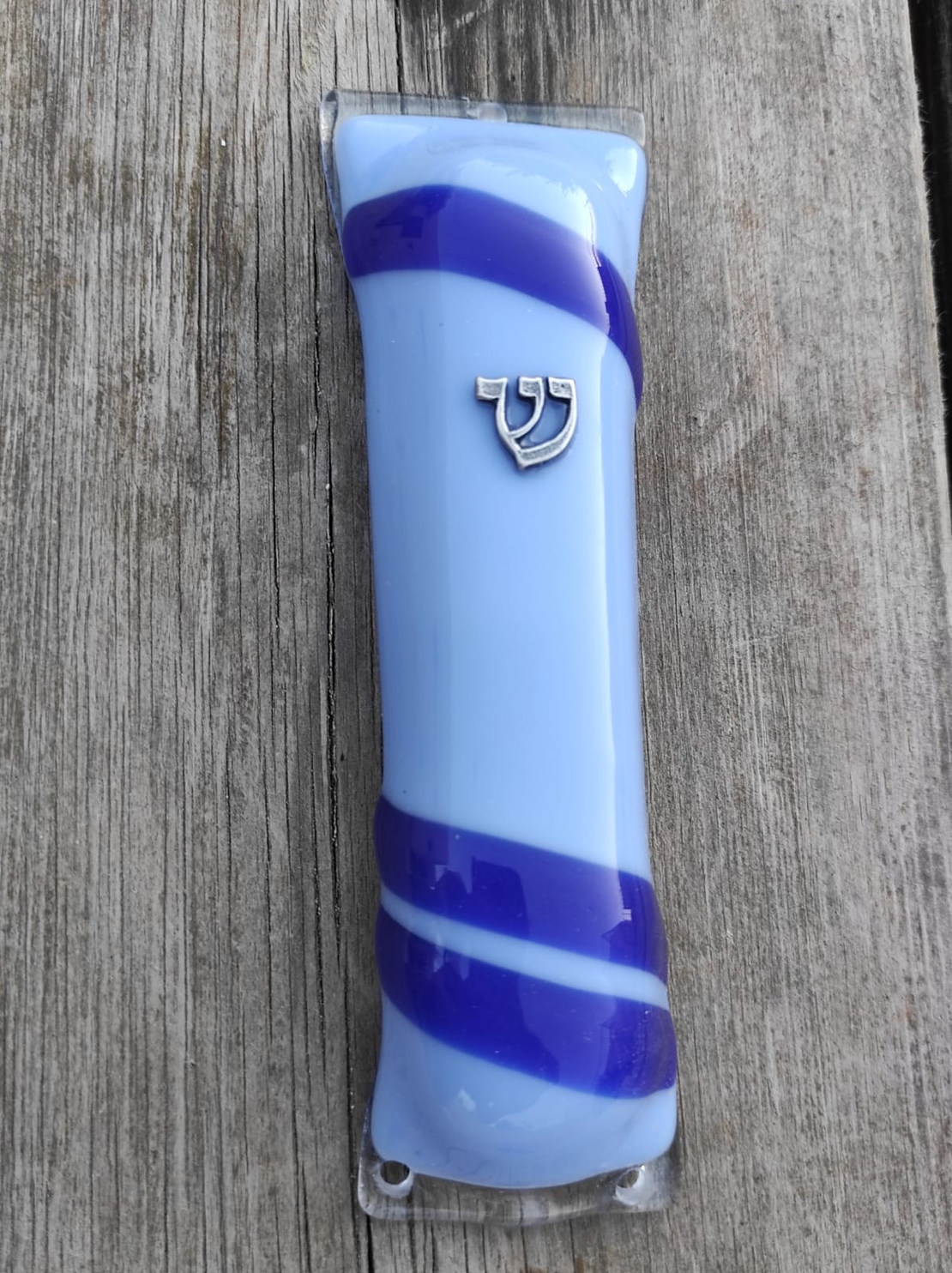 מזוזת זכוכית בדגם דגל ישראל