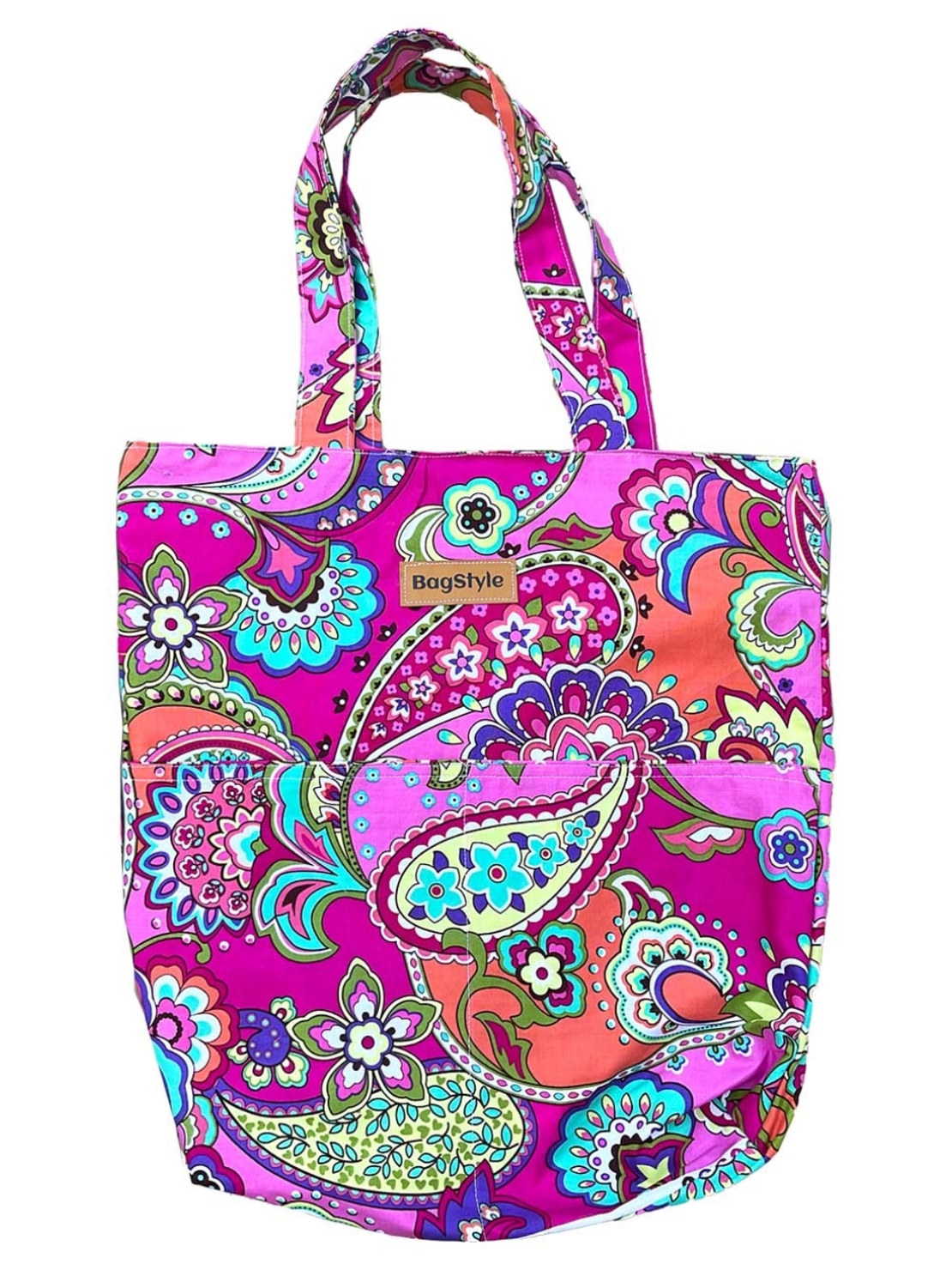 תיק TOTE גדול בעבודת יד- Paisley Orange