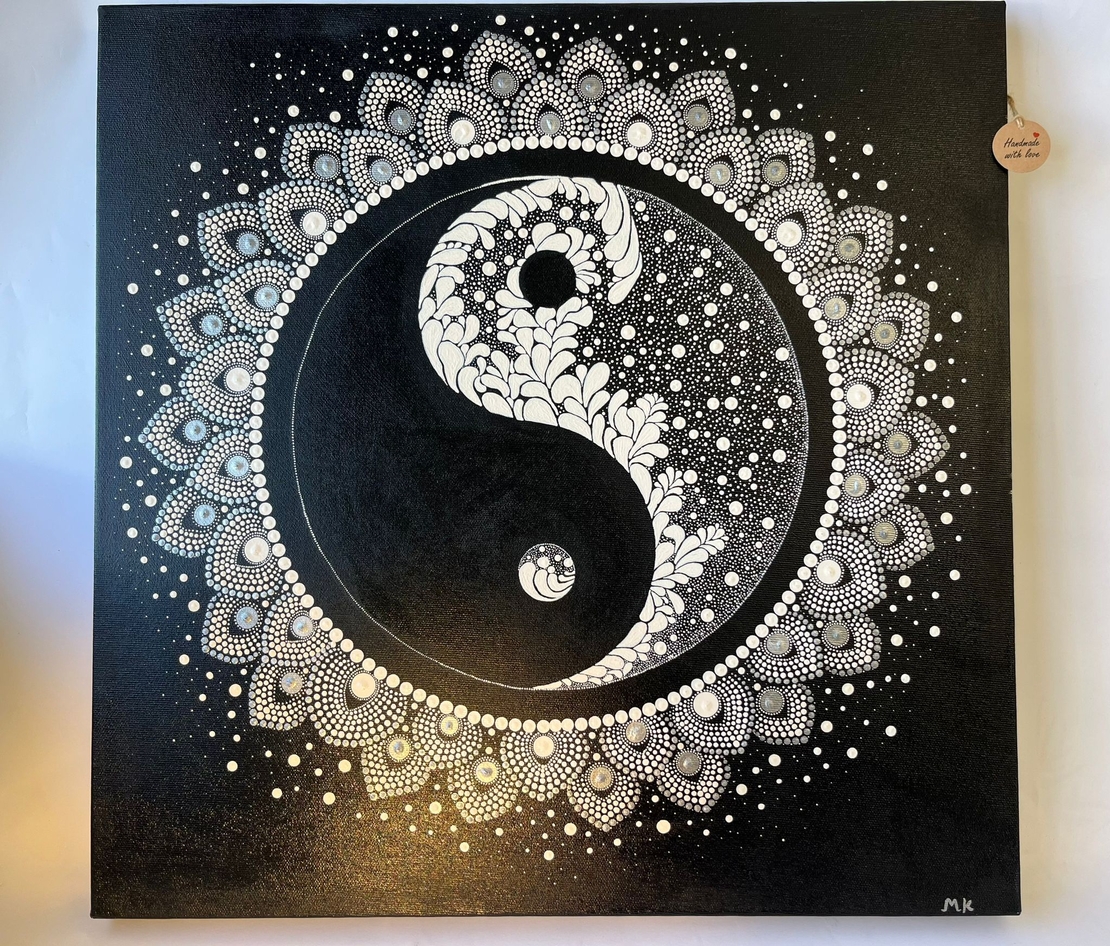 מנדלת Yin Yang ☯ אקריל על קנבס