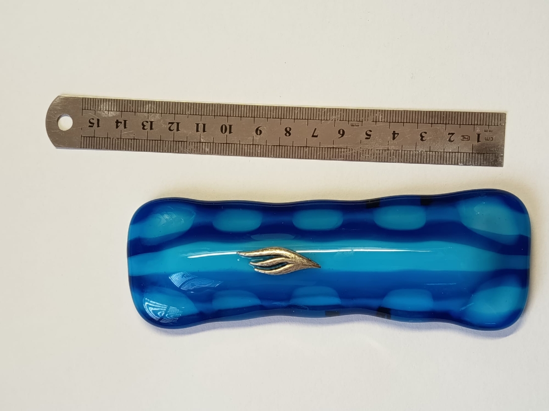 סט פמוטי שבת ומזוזה מזכוכית בעבודת יד
