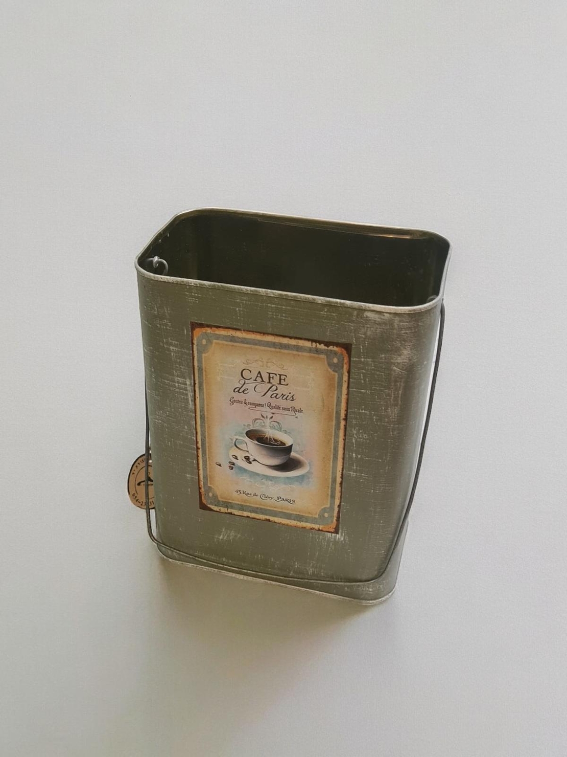 קופסאת פח מלבנית ממוחזרת קפה דה פריז