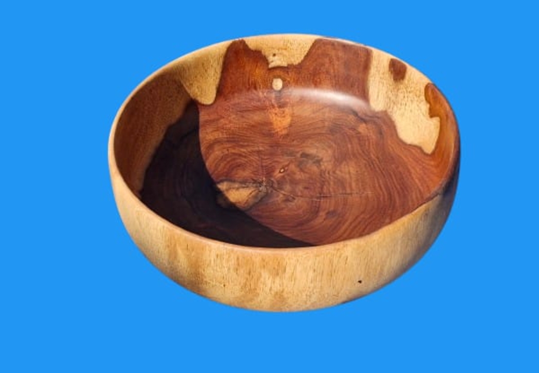 קערת הגשה עגולה מעץ סיסם הודי