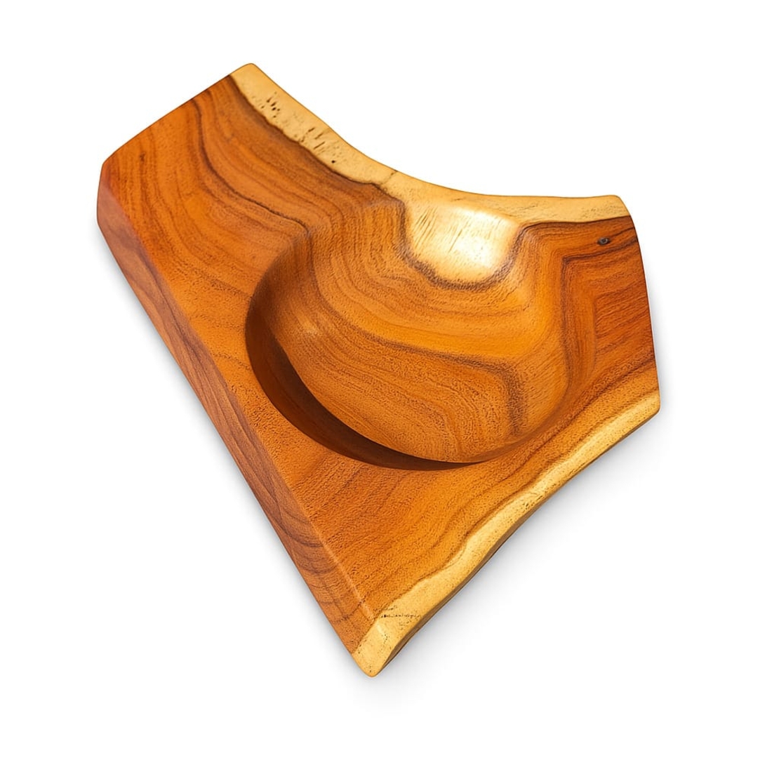 קערת הגשה מעץ סיסם בעבודת יד