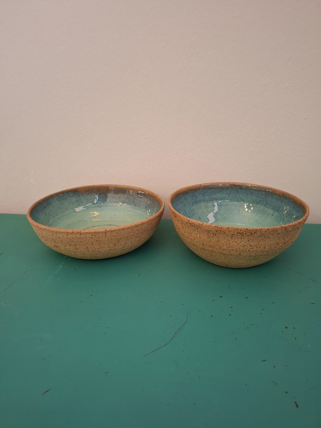 זוג קערות טורקיז בעבודת יד