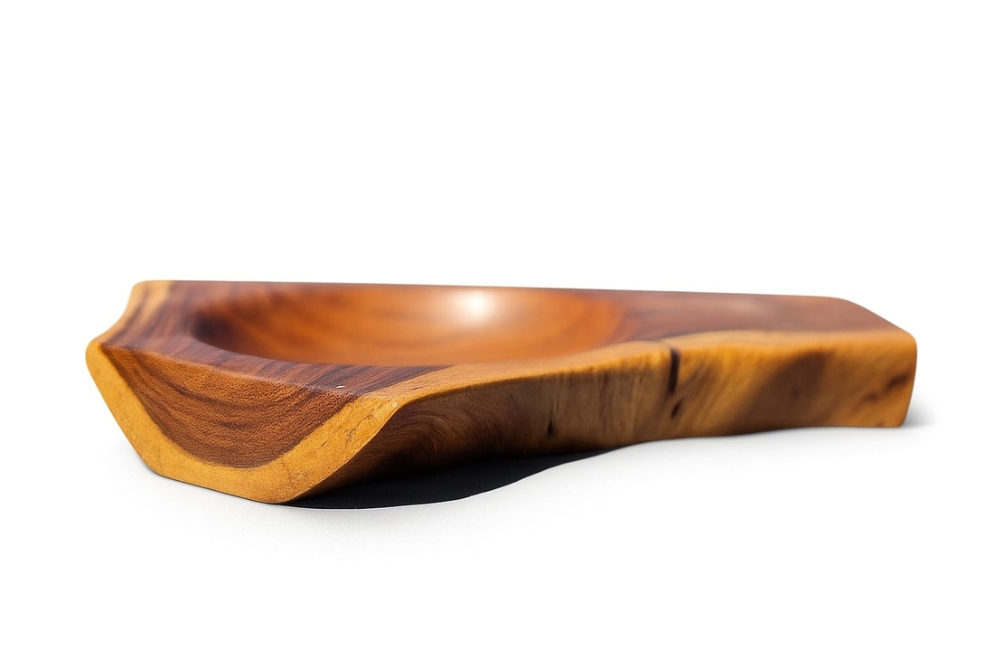 קערת הגשה מעץ סיסם בעבודת יד