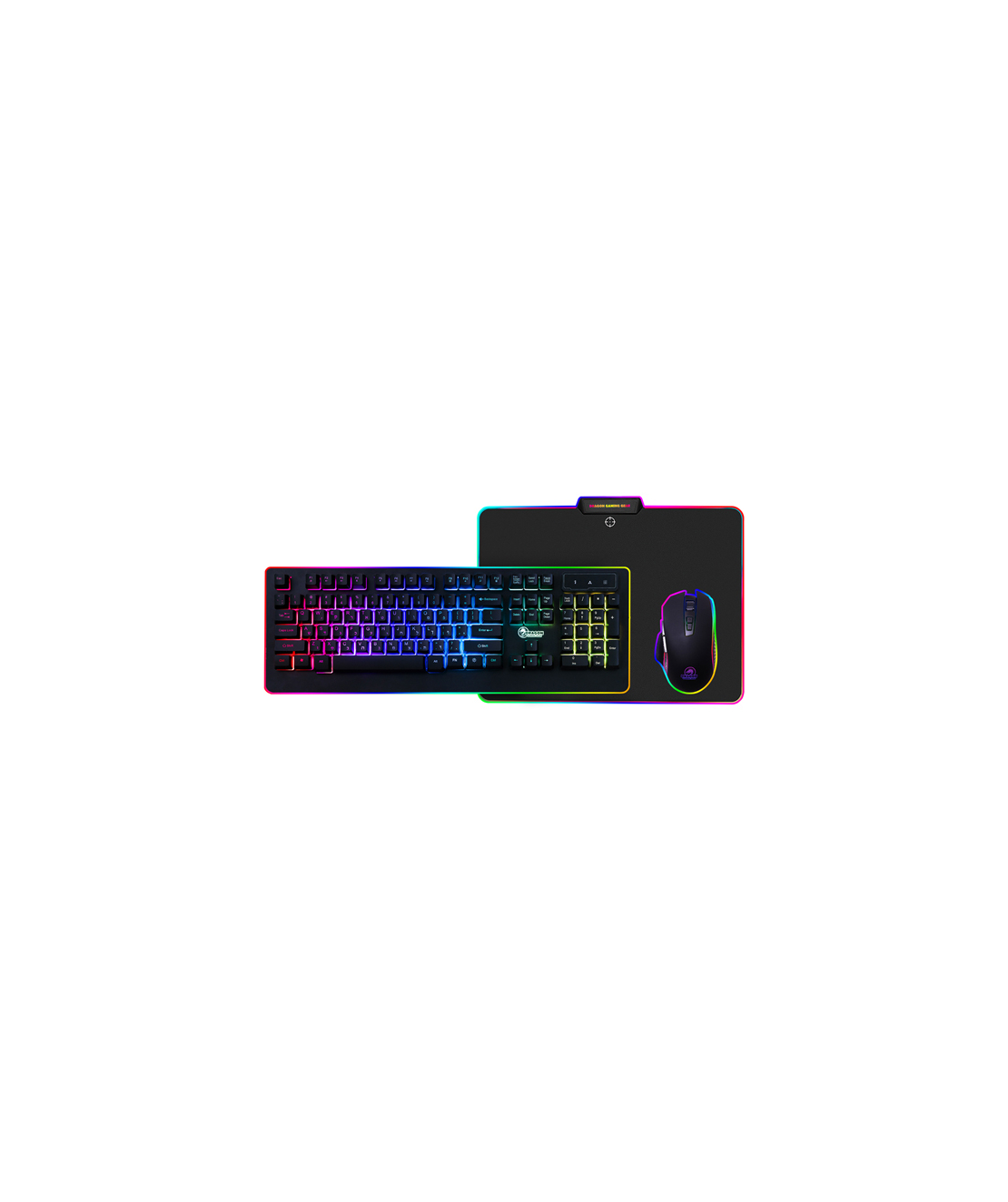 ערכת גיימינג מקלדת RGB, עכבר ומשטח לעכבר Dragon GPDRA-PCK-RGB
