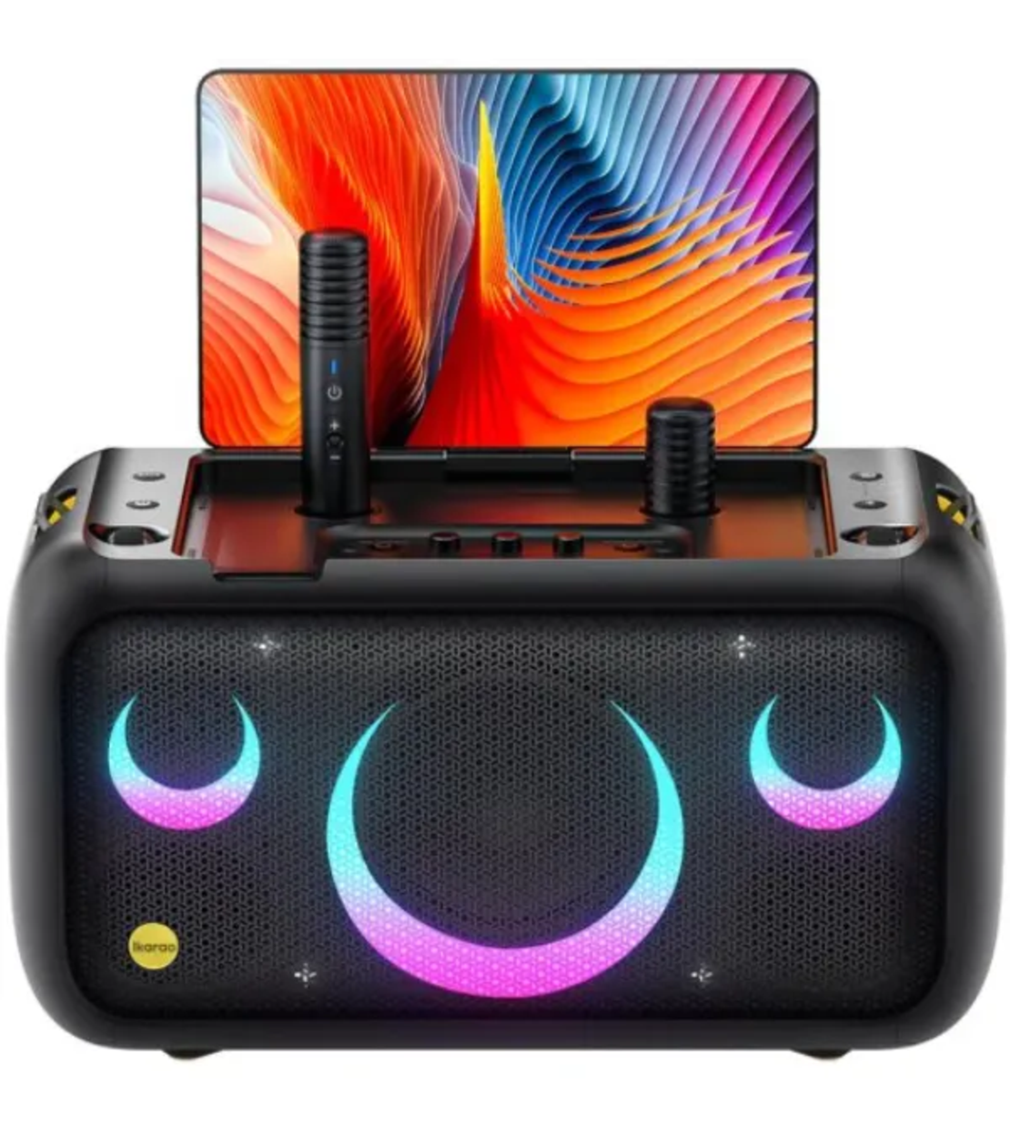 רמקול אלחוטי נייד עם מסך (כולל 2 מיקרופונים אלחוטיים) - Ikaro Break X1