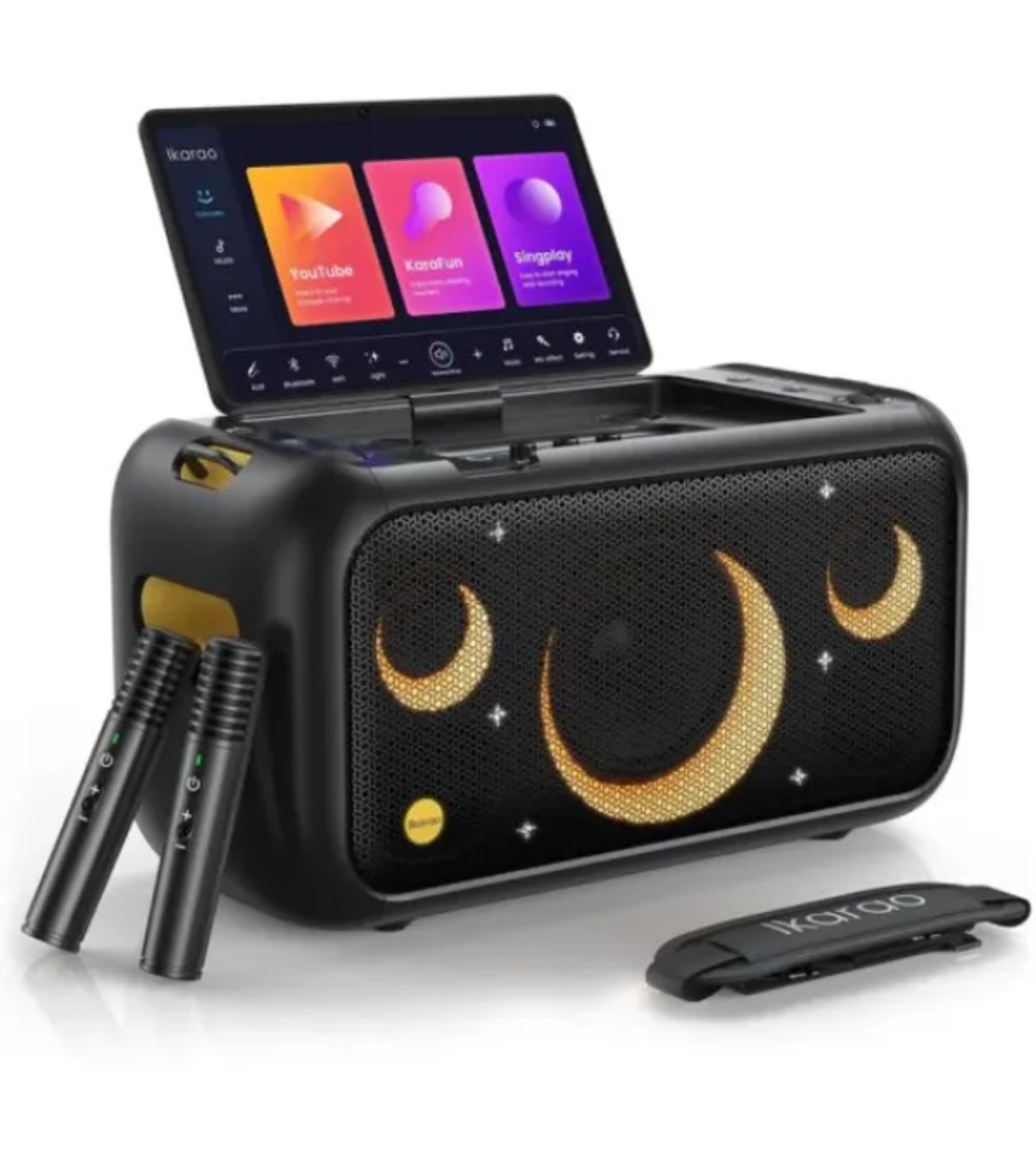 רמקול אלחוטי נייד עם מסך (כולל 2 מיקרופונים אלחוטיים) - Ikaro Break X1