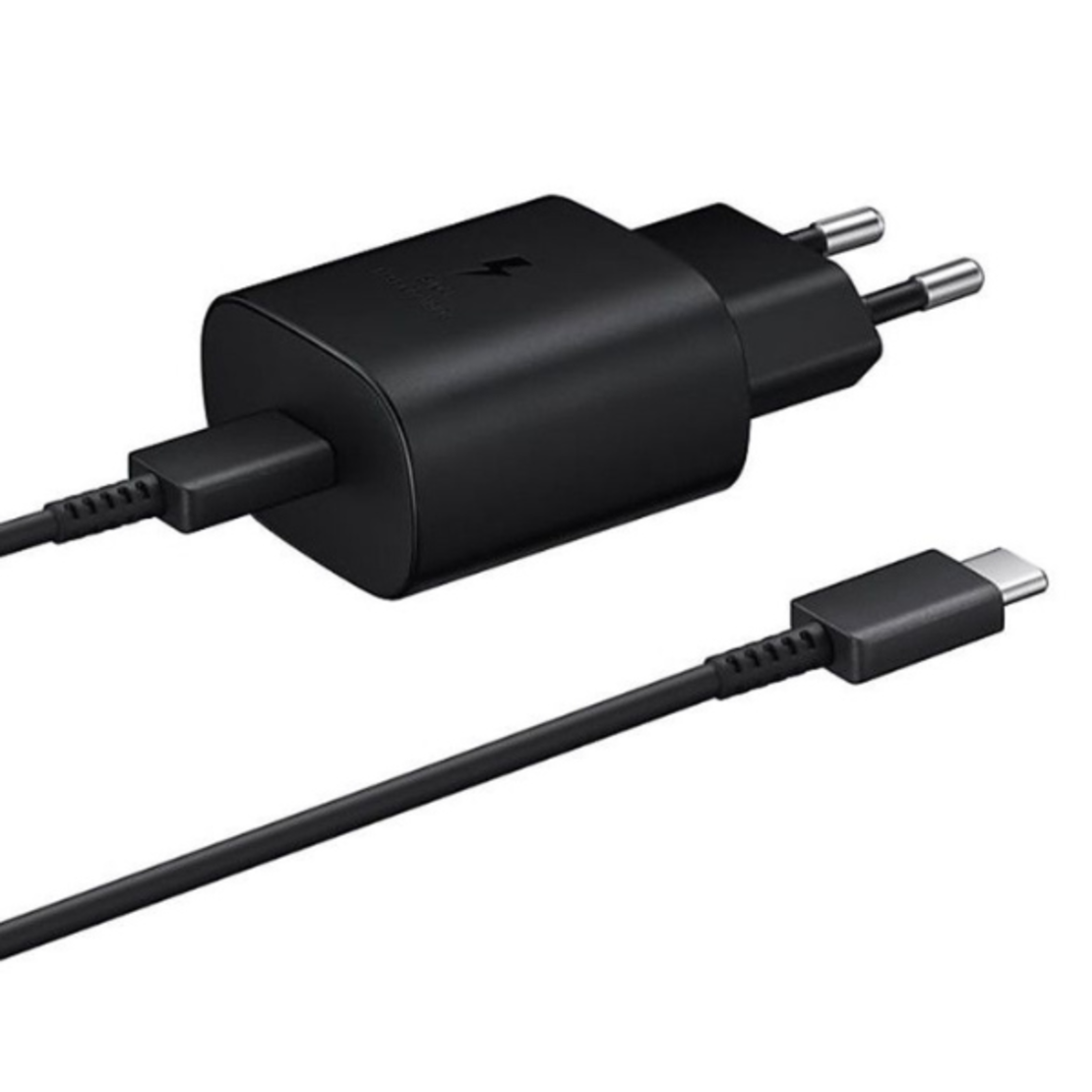 Samsung Logo Samsung Type-C to Type-C + 25W Charger מטען קיר וכבל מקורי