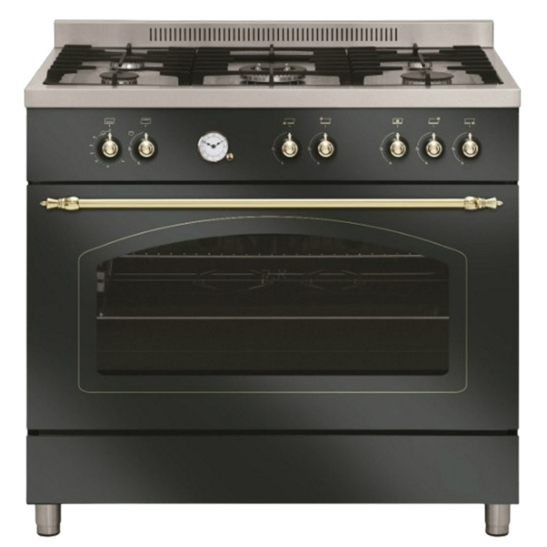 תנור משולב כיריים גז - 5 להבות LaCasa LC9060RB שחור כפרי