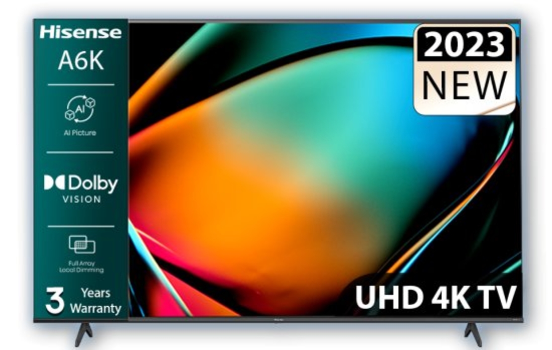 מסך טלויזיה חכמה Hisense 65 Inch UHD 4K Smart TV Direct Full Array 65A6K