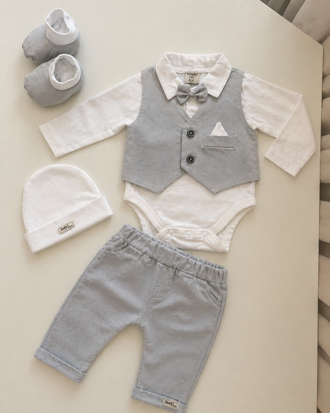 מארז חליפת ברית כיס  - ווסט אפור