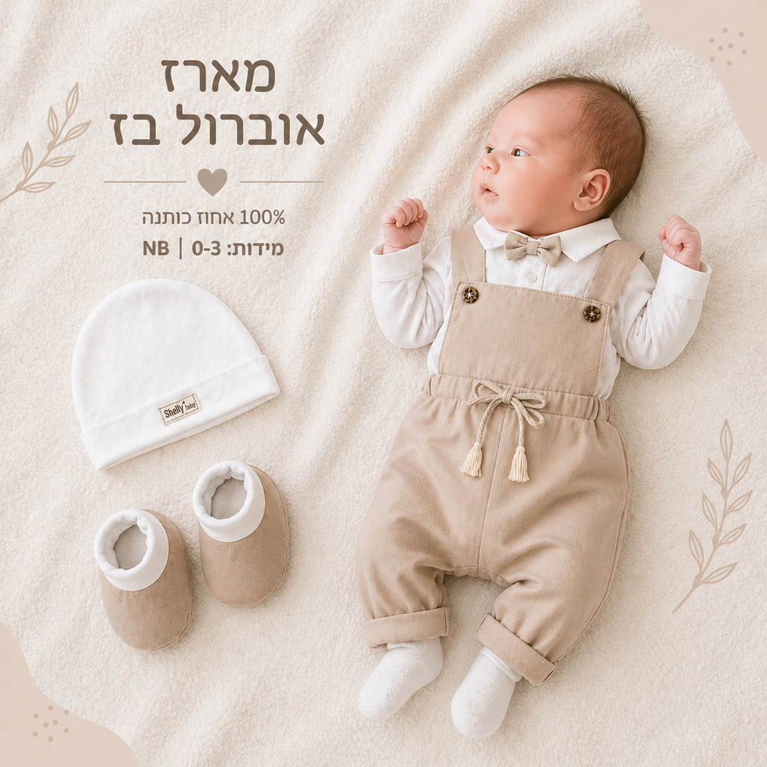 מארז אוברול לתינוק - בז