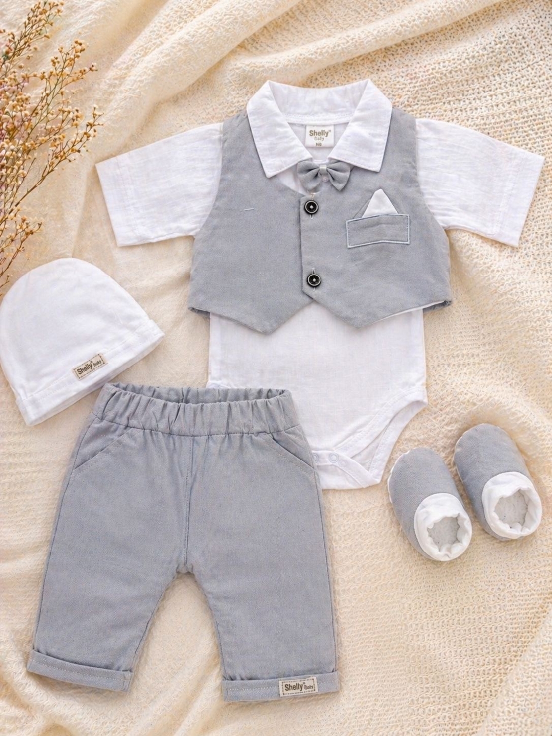 מארז חליפת ברית כיס  - ווסט אפור