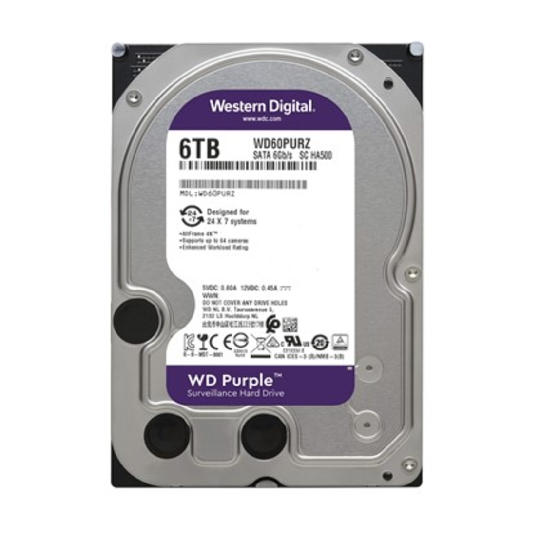 6TB 256MB SATA III 6TB 63PURZ PURPLE WD