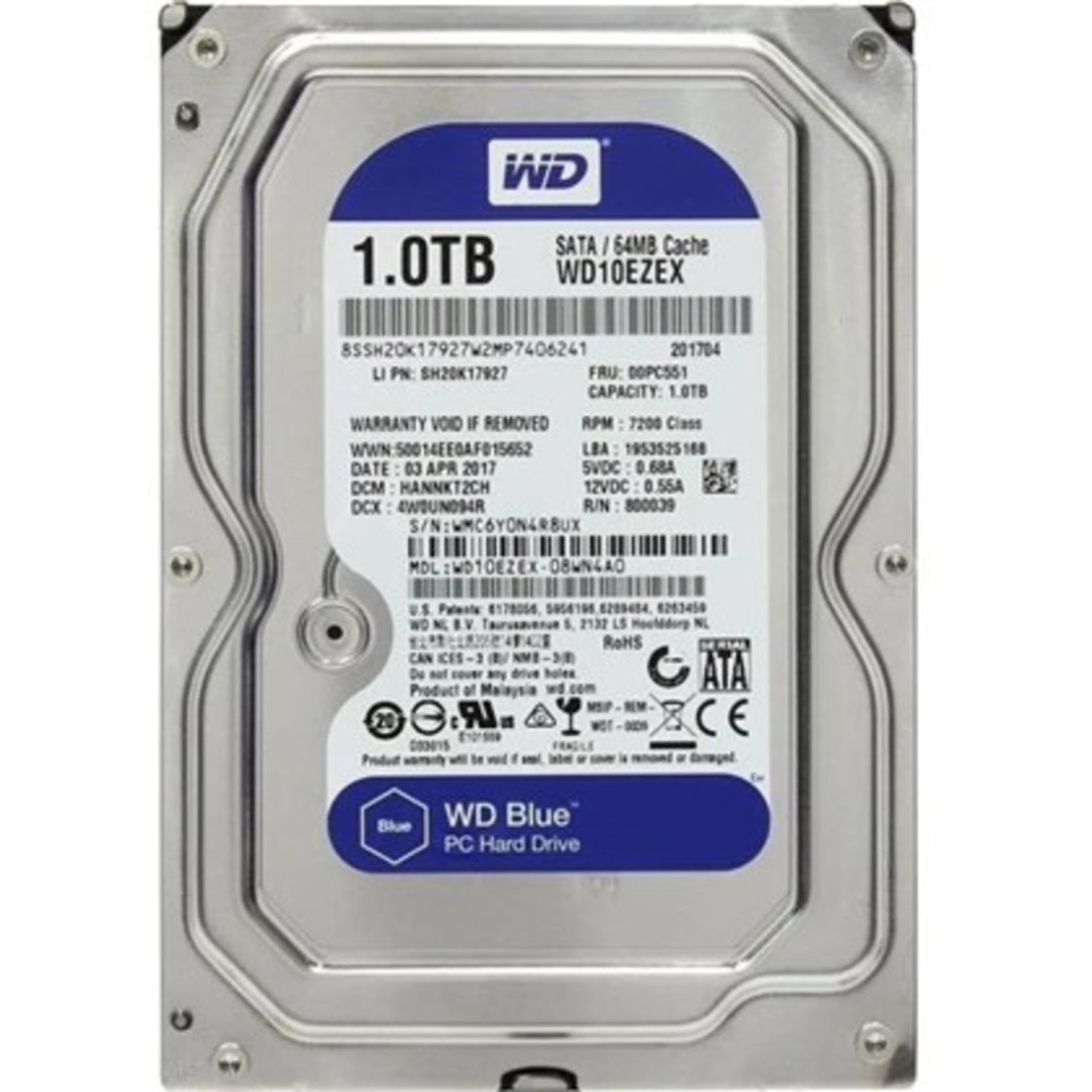 1TB 64MB SATA III 6GB/s EZEX 7200 Blue WD