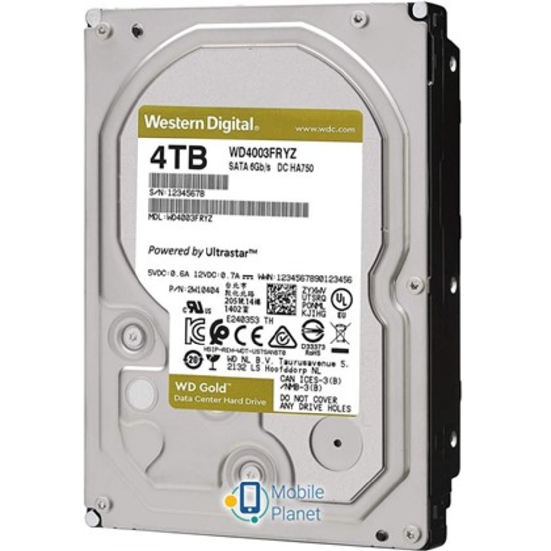 4TB 128MB 7200RPM 6GB/s WD4003FRYZ GOLD WD