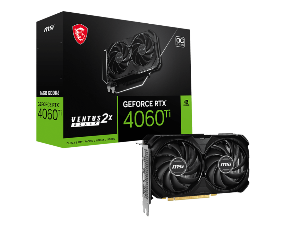 msi geforce rtx 4060 ti ventus 2x black 16g oc