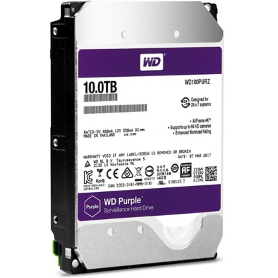 10TB 256MB SATA III 6GB/s PURP PURPLE WD