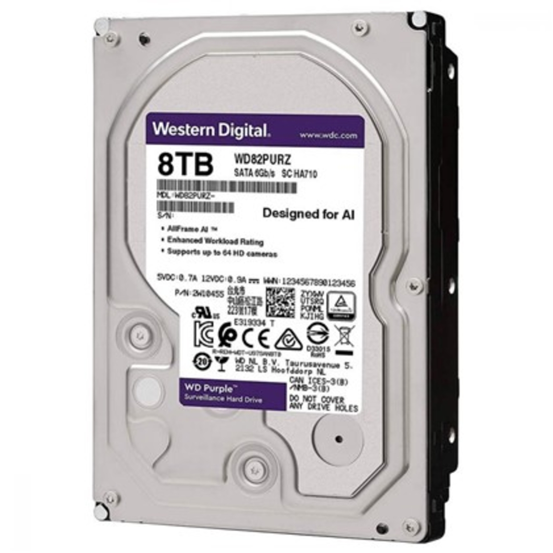 8TB 256MB SATA III 6GB/s 8001PURP PURPLE WD
