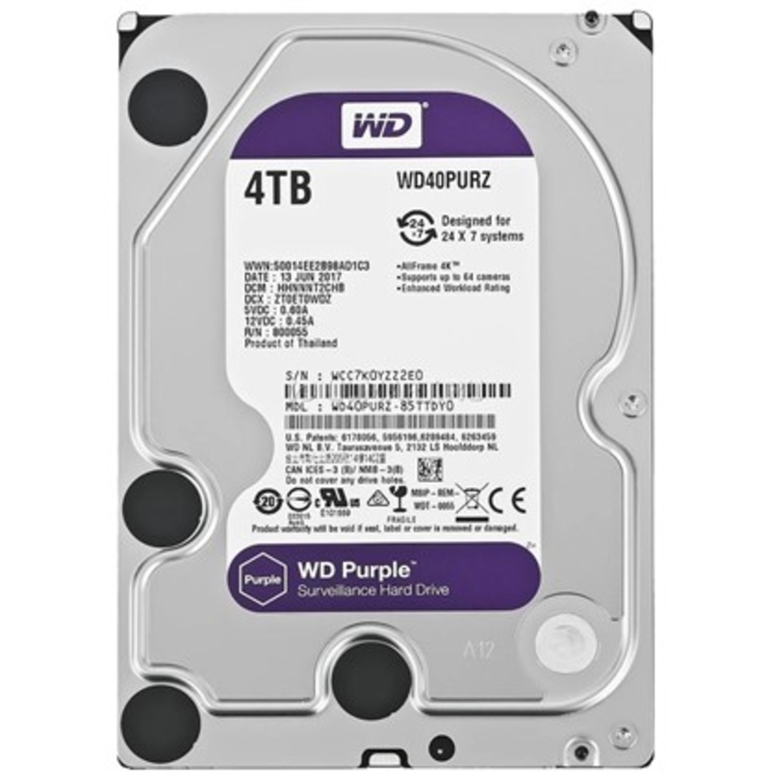 4TB 256MB SATA III/PURZ PURPLE WD