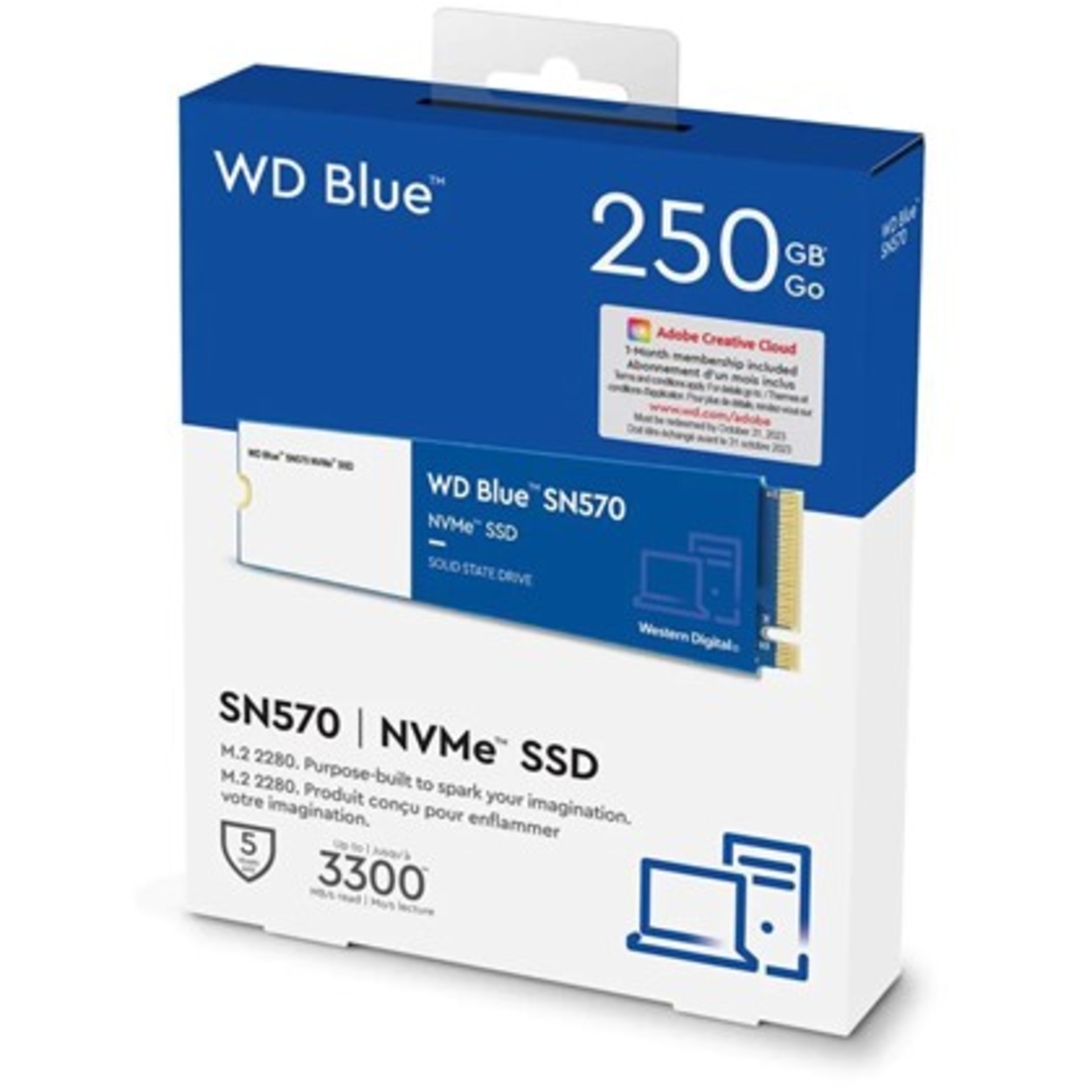 WD 250GB SSD M.2 NVMe SN570 BLUE