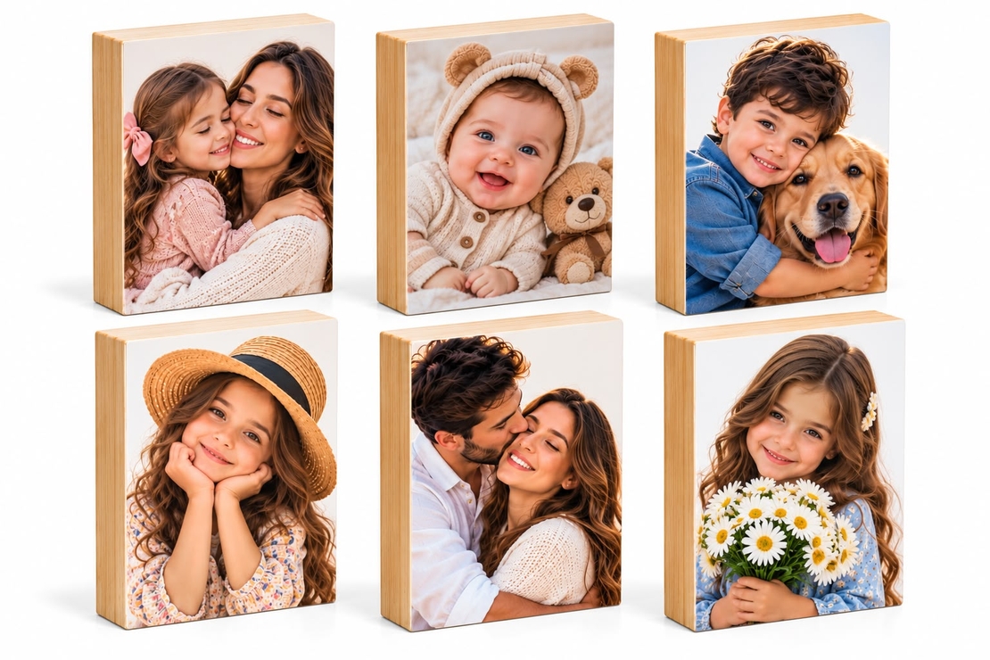 6 בלוקים עץ 10/15 ס
