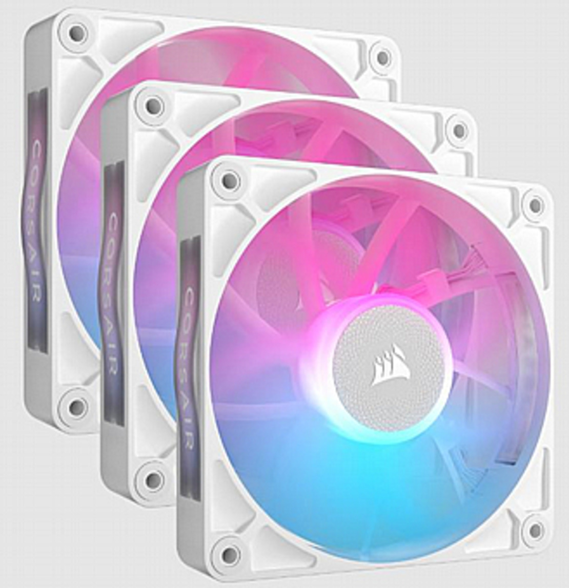 קיט שלושה מאווררים + בקר  Corsair iCUE LINK RX120 RGB 120mm Triple Starter Kit White