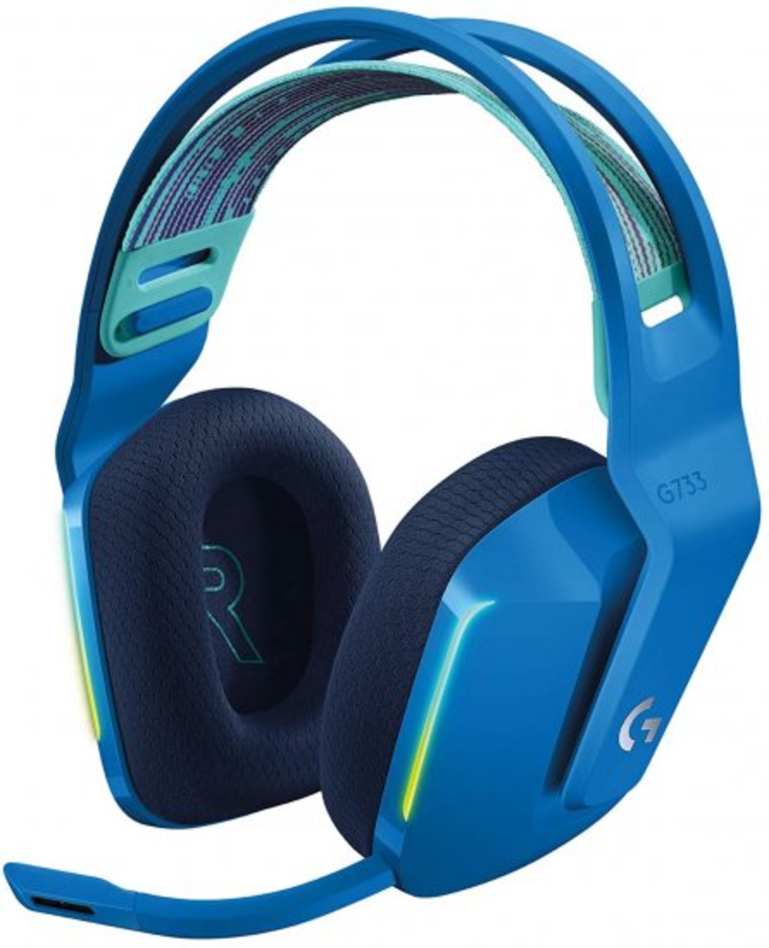 אוזניות גיימרים אלחוטיות כחול Logitech G733 LightSpeed RGB