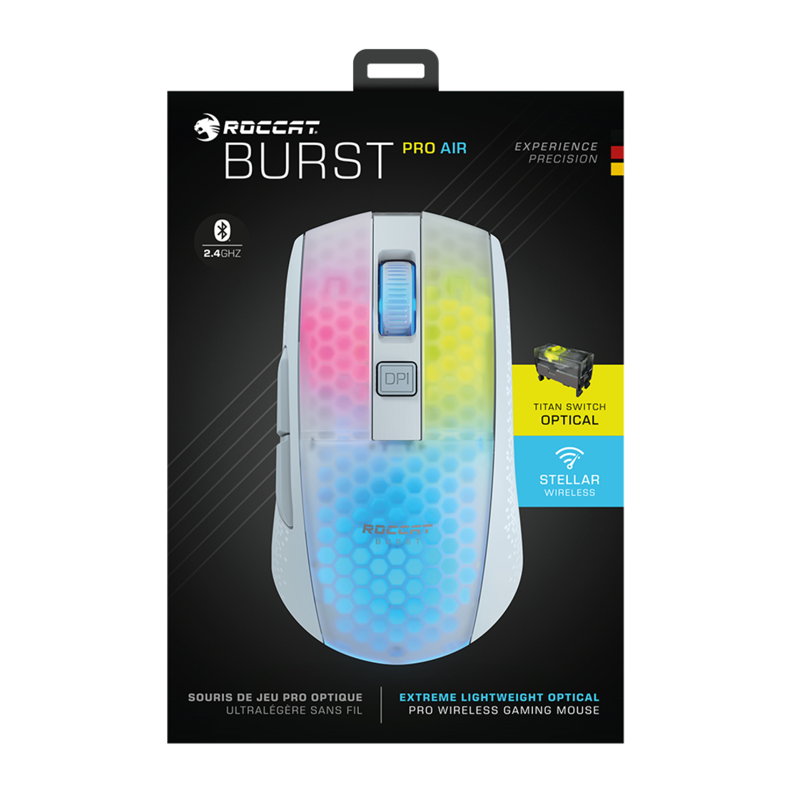 עכבר גיימינג שחור/לבן ROCCAT BURST PRO AIR