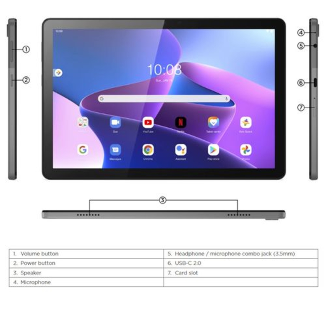 טאבלט  Lenovo TAB M10 HD-3GEN 4GB/64GB/10.1 inch ZAAF0085IL