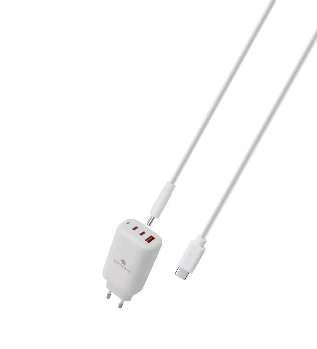 מטען קיר כולל כבל Miracase MWC65PD2 Type C To Type-C