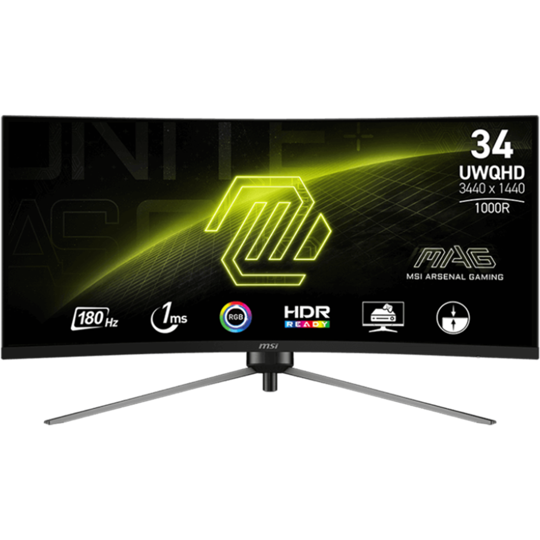 מסך מחשב קעור MSI MAG 345CQR 34inch/UWQHD/180HZ/VA/1ms/HDMI-DP/Curved