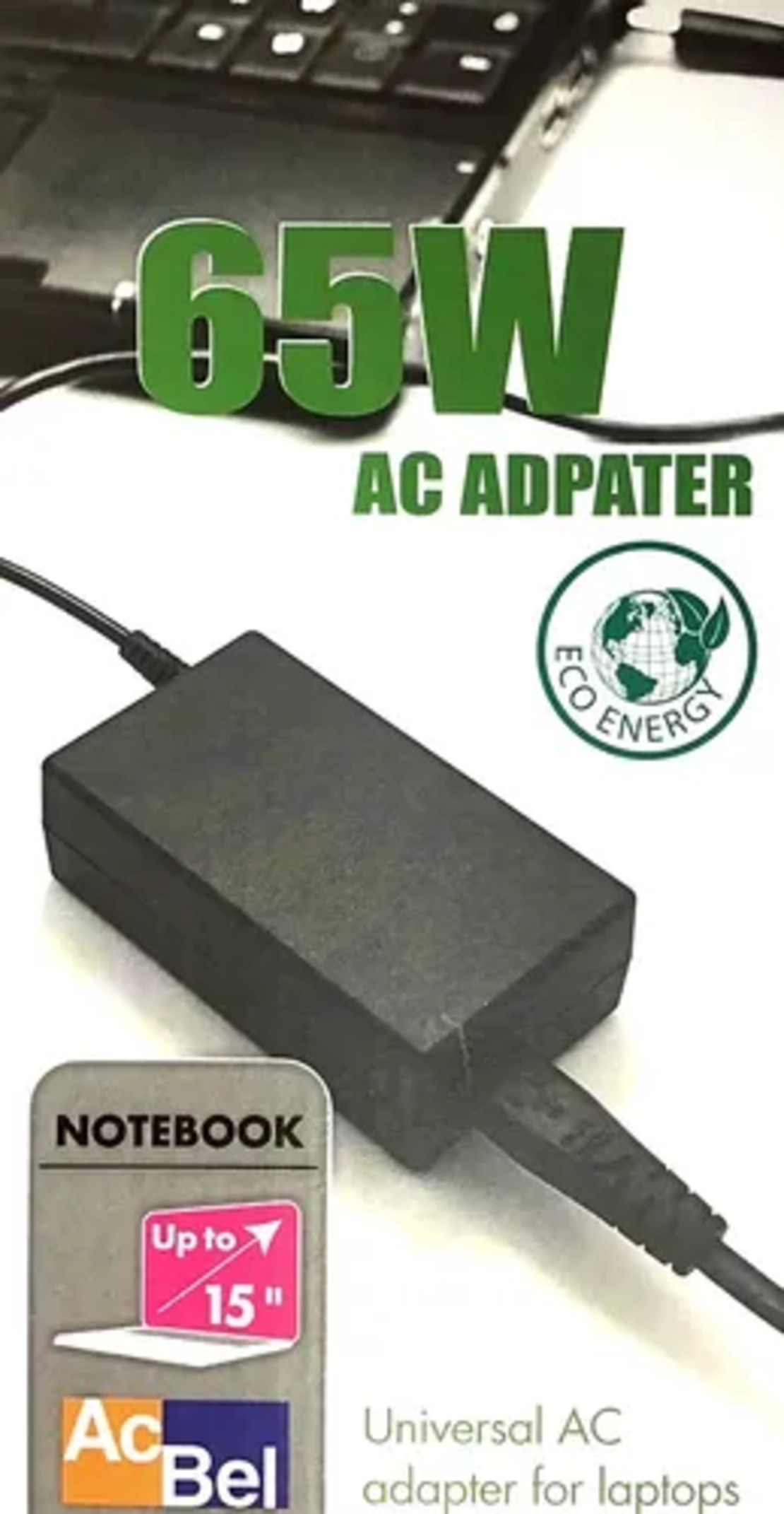 מטען אוניברסאלי למחשב נייד ACBEL 65W
