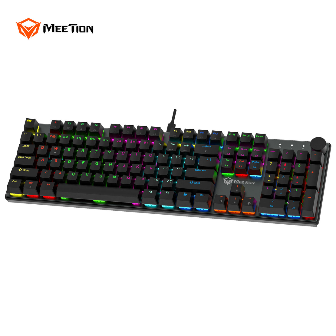 מקלדת גיימינג מיכנאית חוטית Meetion MK009 Pro RGB Red Switch