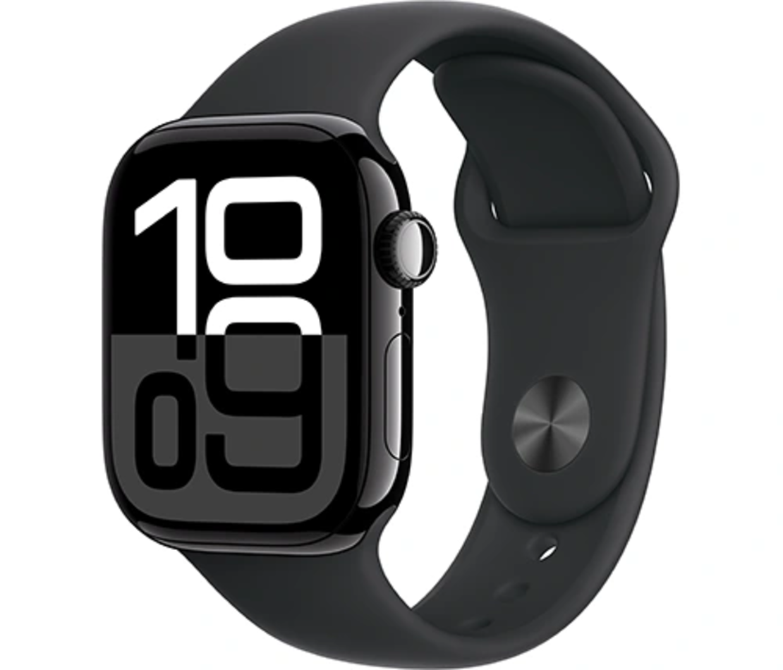 שעון חכם Apple Watch Series 10 GPS 42mm Jet Black Aluminium Case with Sport Band - S/M