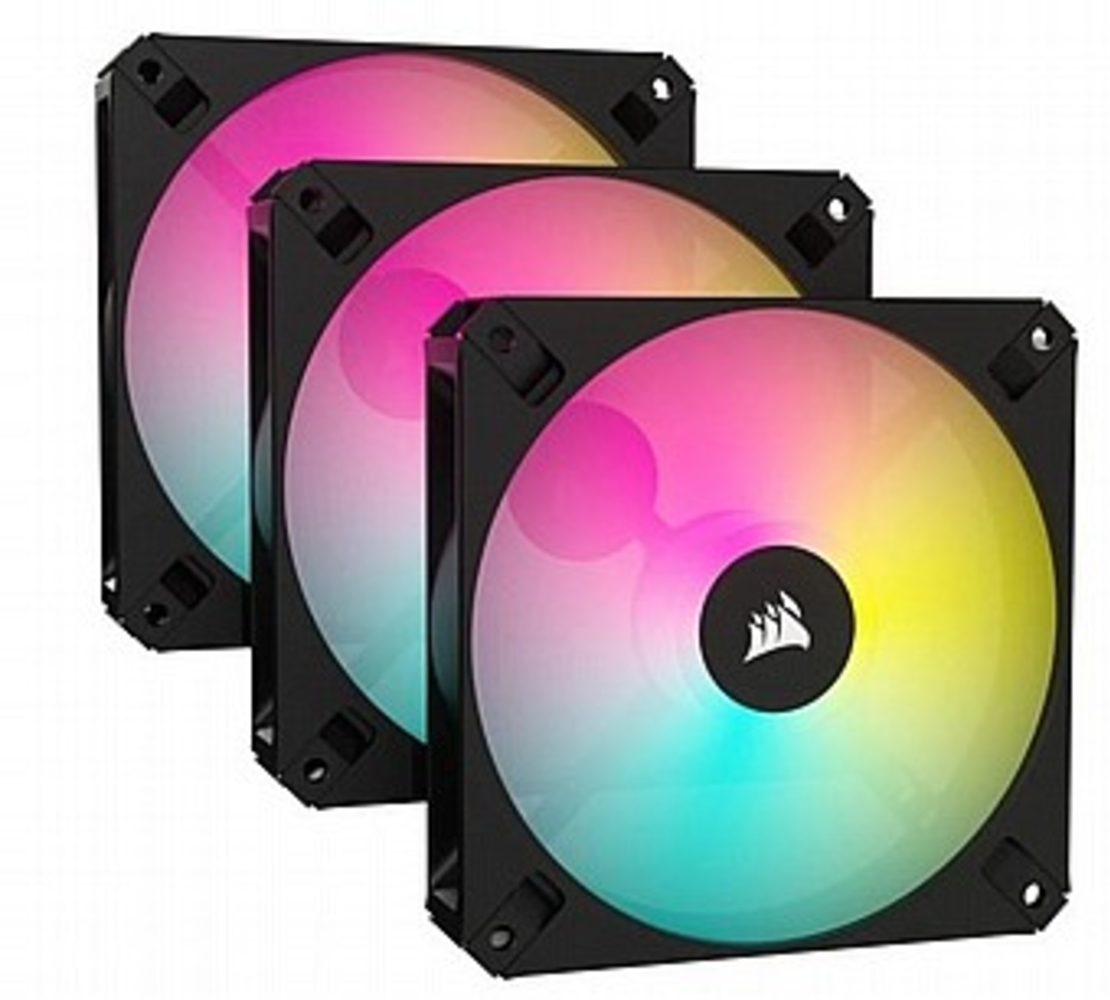 קיט שלושה מאווררים למארז שחור Corsair iCUE AR120 RGB 120mm