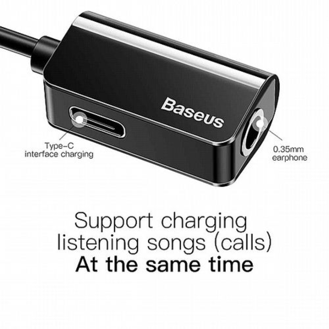 מתאם טעינה ושמיעת מוזיקה Baseus Type-C 3.5mm Adapter L40